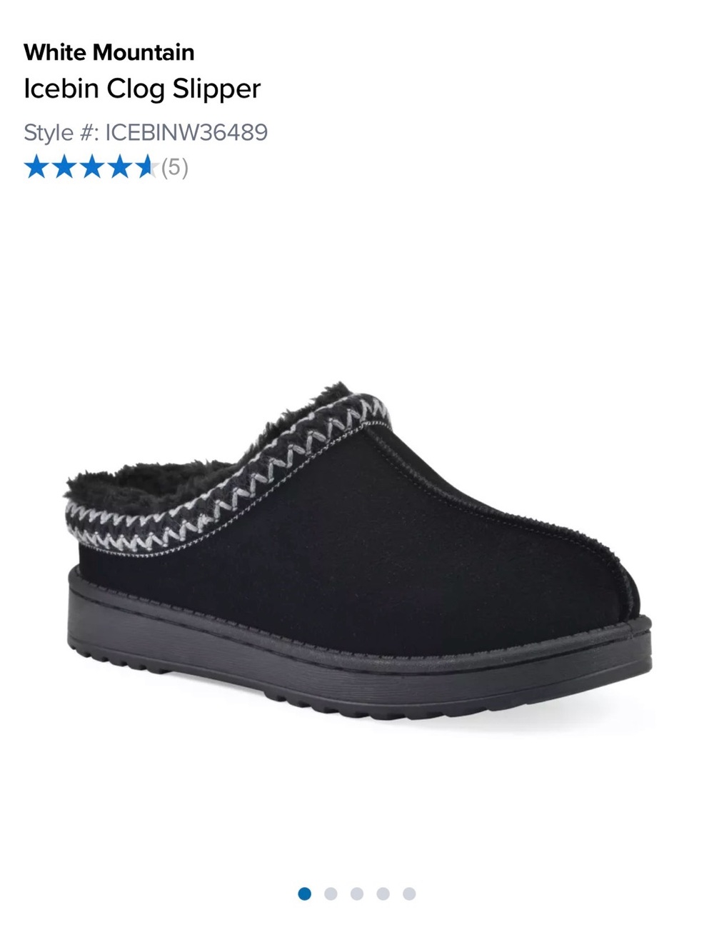 White Mountain Icebin Clog Slipper/Shoe in Black